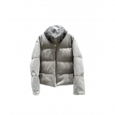 LORO PIANA MINK-COLLAR DOWN JACKET
